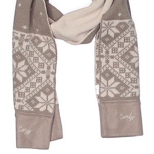 Hallmark Fair Isles ivory & gray winter scarf